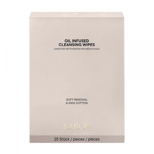 BABOR valomosios drėgnos servetėlės veidui OIL INFUSED CLEANSING WIPES, 25 vnt