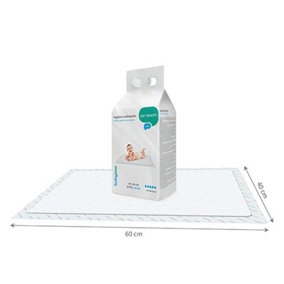 BABYONO, kūdikio pervystymo paklotai, 40x60, 20 vnt