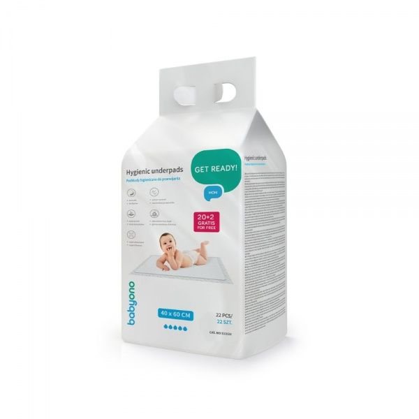 BABYONO paklotai kūdikio pervystymui, x 60 cm, 22 vnt., 40 cm