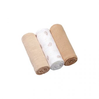 BabyOno vystyklai medvilniniai rudas 828/02, 3 vnt., 3 vnt