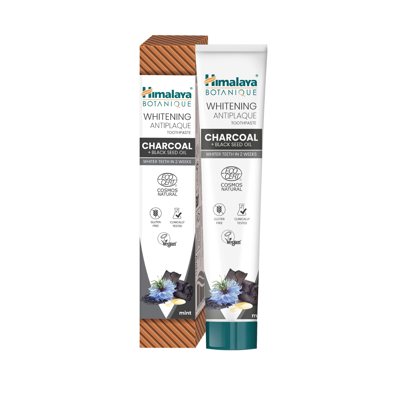 Balinanti dantų pasta Himalaya Botanique su aktyvuota anglimi ir juodgrūdžių aliejumi, 75 ml