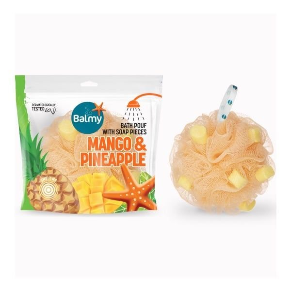 BALMY plaušinė su muilo gabaliukais MANGO & PINEAPPLE, didelė, 1 vnt