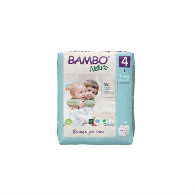BAMBO NATURE, 4 dydis, ekologiškos sauskelnės, 7-, 24 vnt., 14 kg