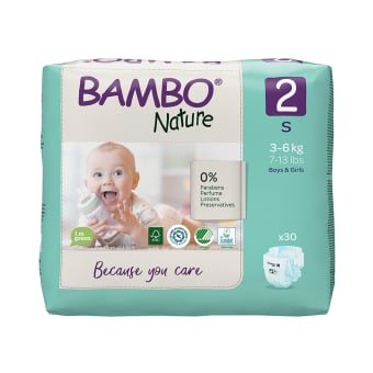 BAMBO NATURE ekologiškos sauskelnės 2, 3–, LT-EKO-001, 30 vnt., 6 kg