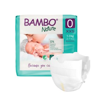 BAMBO NATURE sauskelnės PREMATURE, 1–, LT-EKO-001, 24 vnt., 3 kg