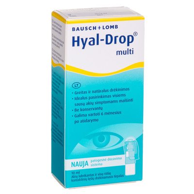 BAUSCH&LOMB HYAL-DROP MULTI, dirbtinės ašaros, 10 ml