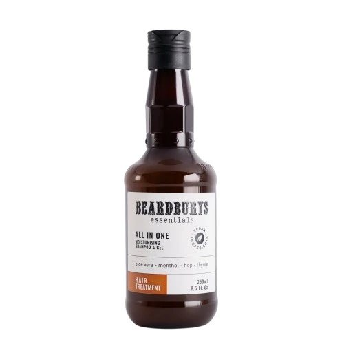 BEARDBURYS Essential All in One maitinantis šampūnas, kondicionierius ir gelis, Vnt, 250 ml