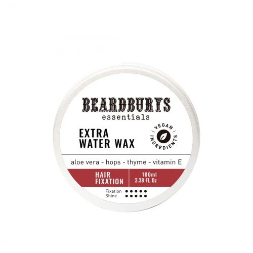 BEARDBURYS Essential Wax Extra Water Effect stiprios fiksacijos vaškas plaukams, Vnt, 100 ml