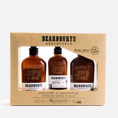 Beardburys Essentials FACIAL priemonių rinkinys veido odos priežiūrai, 3 produktai
