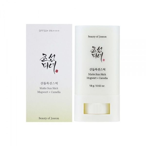 BEAUTY OF JOSEON apsauginis veido pieštukas MATE SUN STICK MUGWORT + CAMELLIA, SPF50+ PA++++, 18 g