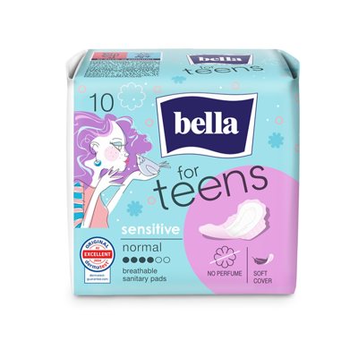 BELLA FOR TEENS SENSITIVE, higieniniai paketai, 10 vnt