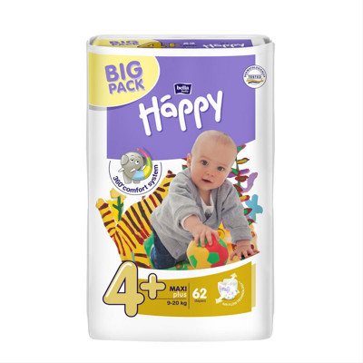 BELLA HAPPY MAXI PLUS, sauskelnės, 9 -, 62 vnt., 20 kg