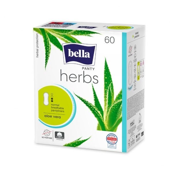BELLA higieniniai įklotai HERBS PANTY ALOE, 60 vnt