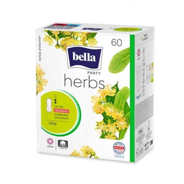 BELLA higieniniai įklotai HERBS PANTY TILIA, 60 vnt