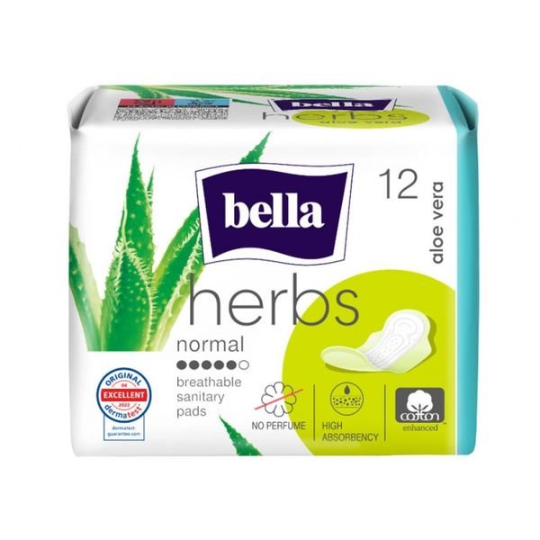 BELLA higieniniai paketai HERBS ALOE VERA, 12 vnt