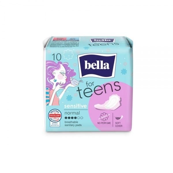 BELLA higieniniai paketai paauglėms FOR TEENS SENSITIVE, 10 vnt