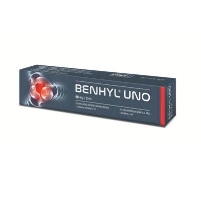 BENHYL UNO 60mg/ml injekcinis tirpalas užpildytame švirkšte N1 (Biofarma), 3 ml