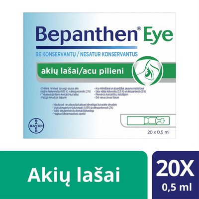 BEPANTHEN EYE, lašai akims, 20 vnt., 0.5 ml