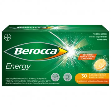 BEROCCA Energy šnypščiosios tabletės N30