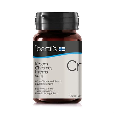 BERTIL'S CHROMAS 50 MCG, 100 tablečių