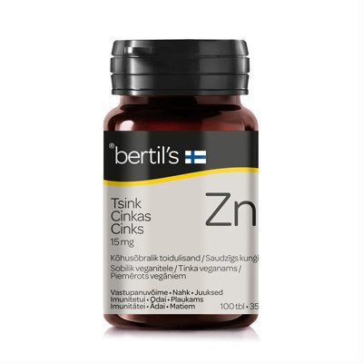 BERTIL'S CINKAS 15 MG, 100 tablečių