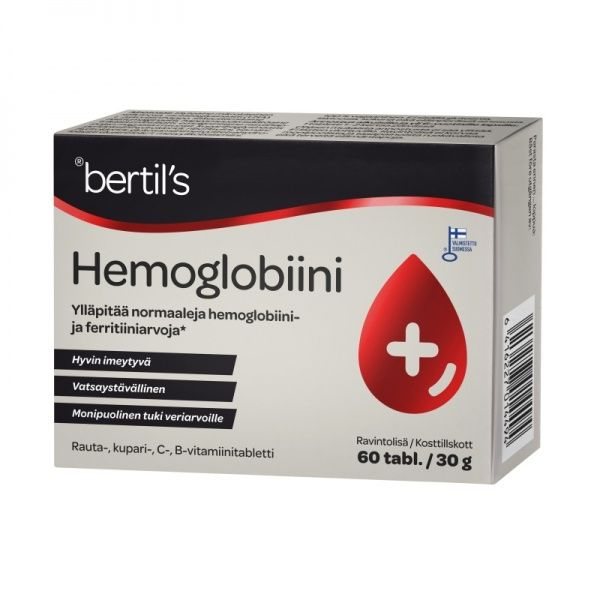 BERTIL'S maisto papildas HEMOGLOBIINI, 60 tab.