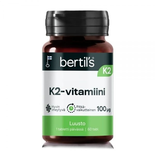 BERTIL'S maisto papildas K2 100 mcg, 60 tab.
