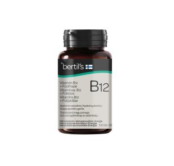 BERTIL'S vitaminas B12 1 mg+foliatas 250 mcg čiulpiamos tabletės N100