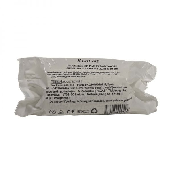 BESTCARE gipsinis tvarstis, x 10 cm, 1 vnt., 2.7 m