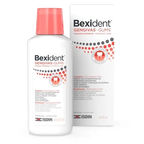 BEXIDENT burnos skalavimo skystis su 0,12% chlorheksidino, 250 ml