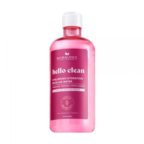 BIO BALANCE micelinis vanduo su hialuronu HELLO CLEAN HYALURONIC HYDRATION, 500 ml