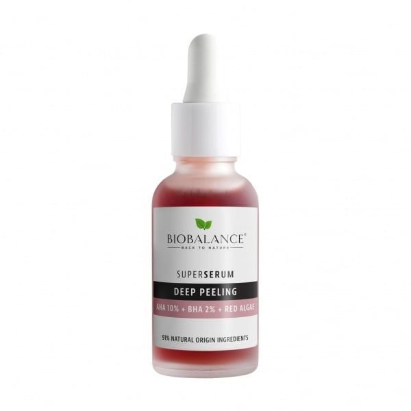 BIO BALANCE veido serumas su AHA, BHA ir raudonaisiais dumbliais, 30 ml
