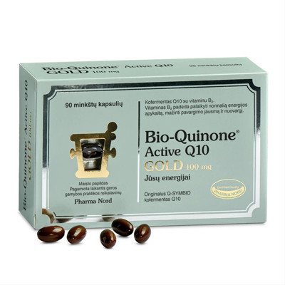 BIO-QUINONE ACTIVE Q10 GOLD, 100mg, 90 kapsulių