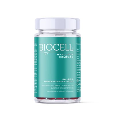 BIOCELL HYALURON COMPLEX, 60 guminukų