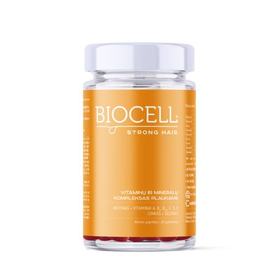 BIOCELL STRONG HAIR, 60 guminukų