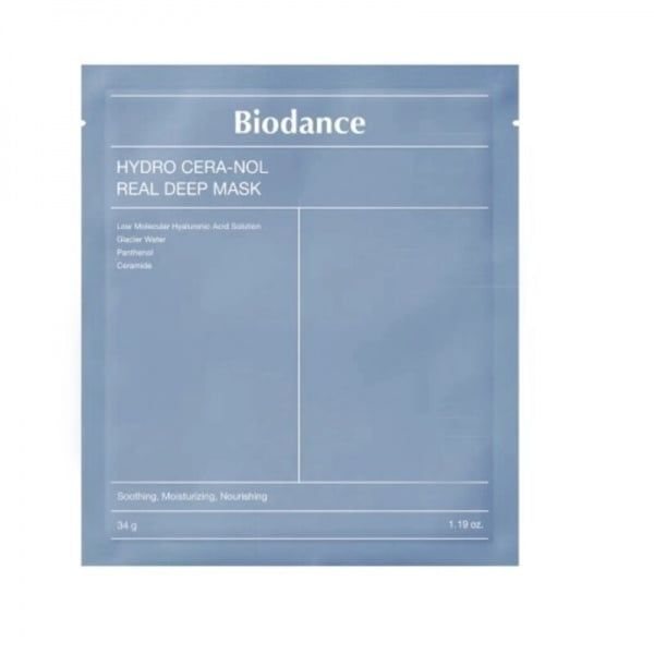 BIODANCE Hydro Cera-Nol Real Deep hidrogelio veido kaukė su keramidais, N1, 34 g