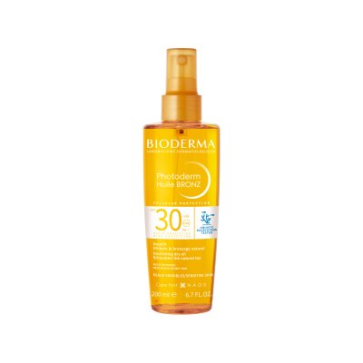 BIODERMA apsauginis aliejus nuo saulės Photoderm BRONZ Huile sèche SPF30, 200 ml