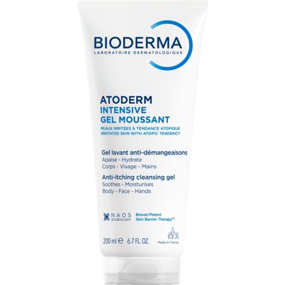 BIODERMA ATODERM INTENSIVE GEL MOUSSANT, švelnus gelinis prausiklis labai sausai ir atopiškai odai, bekvapis, 200 ml