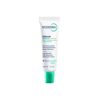 BIODERMA aukštos tolerancijos gelis-kremas su spalva Sébium Kerato+ cover, 30 ml