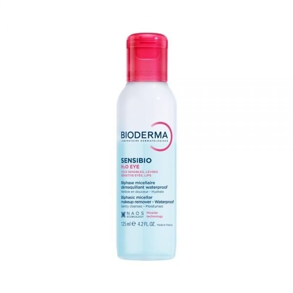 BIODERMA dvifazis micelinis makiažo valiklis jautriai odai Sensibio H2O eye, 125 ml