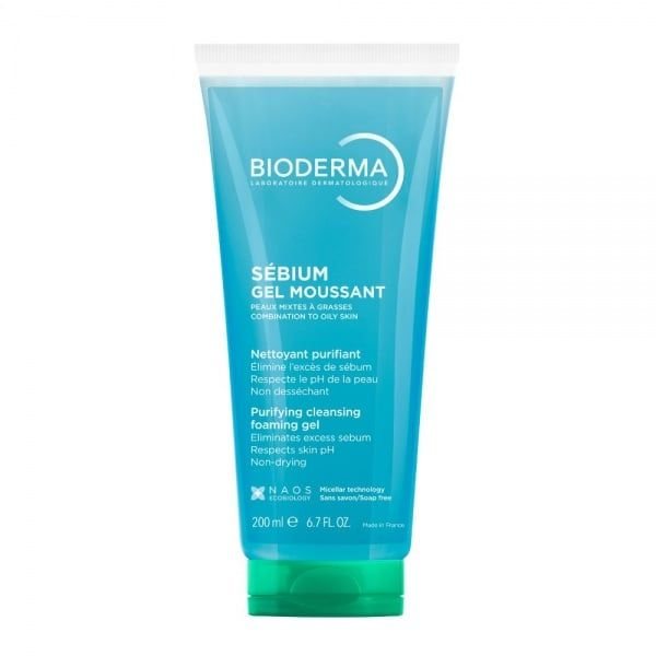 BIODERMA gelinis veido prausiklis SEBIUM GEL MOUSSANT, 200 ml