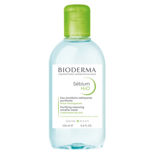 BIODERMA micelinis valomasis vanduo mišriai, riebiai odai SEBIUM H2O, 250 ml
