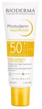 Bioderma PHOTODERM Aquafluide SPF50+ nuo saulės visų tipų odai apsauginis fluidas, 40 ml