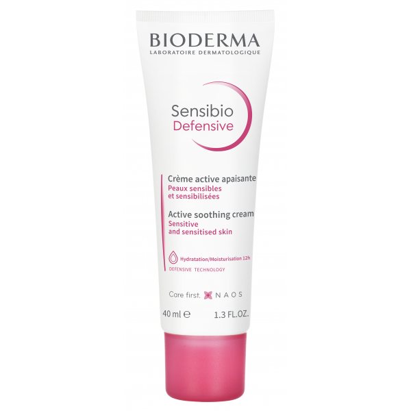 BIODERMA raminamasis, drėkinamasis kremas, stiprinantis jautrios odos natūralią apsisaugojimo nuo išorinių agresijų funkciją SENSIBIO DEFENSIVE, 40 ml
