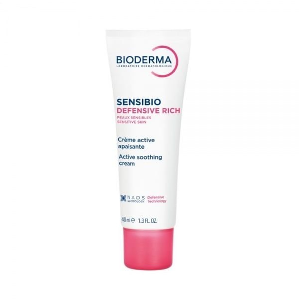 BIODERMA raminamasis, drėkinamasis kremas, stiprinantis jautrios odos natūralią apsisaugojimo nuo išorinių agresijų funkciją SENSIBIO DEFENSIVE RICH,
