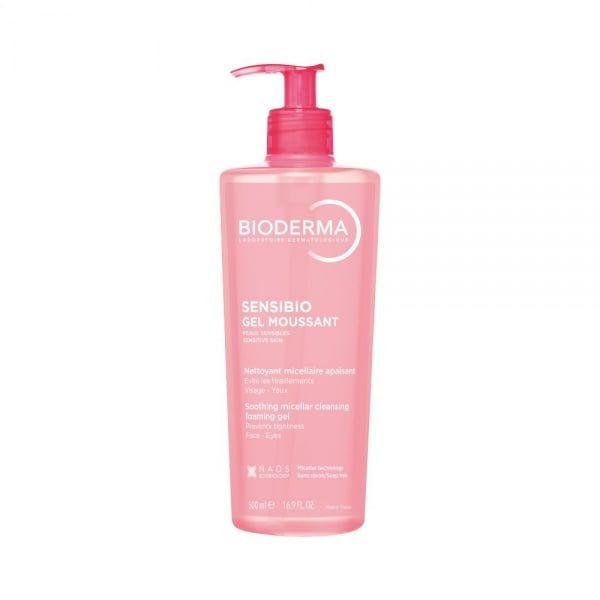 BIODERMA raminantis micelinis gelinis prausiklis jautriai odai SENSIBIO GEL MOUSSANT, 500 ml