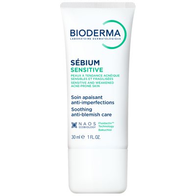 BIODERMA SEBIUM SENSITIVE, intensyviai raminantis kremas jautriai, riebiai, į aknę linkusiai odai, 30 ml
