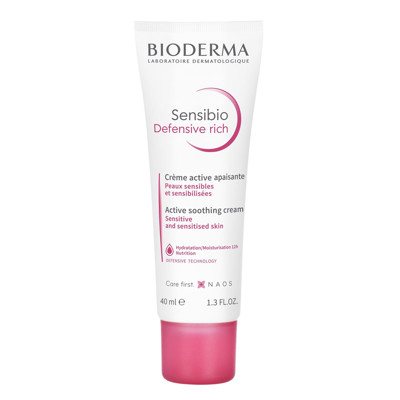 BIODERMA SENSIBIO DEFENSIVE RICH, raminamasis jautrios, sausos ir labai sausos odos kremas, 40 ml