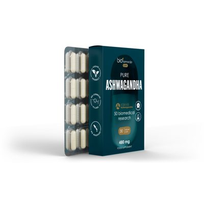BIOFARMACIJA CAPS PURE ASHWAGANDHA, 480 MG, 30 kapsulių