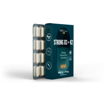Biofarmacija CAPS STRONG D3+K2 4000 IU + 70 µg kapsulės N30